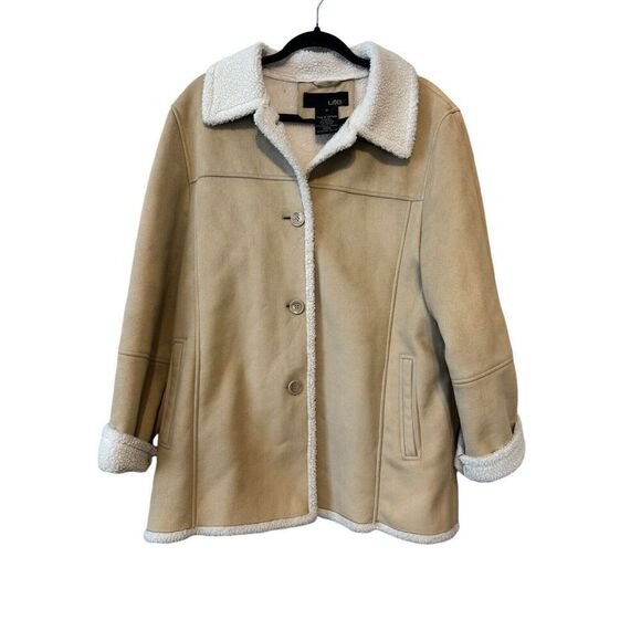 Utex Penny Lane Boho Retro 70's Ultra Suede Faux Fur Trim Button Down Coat Sz L - Picture 5 of 7